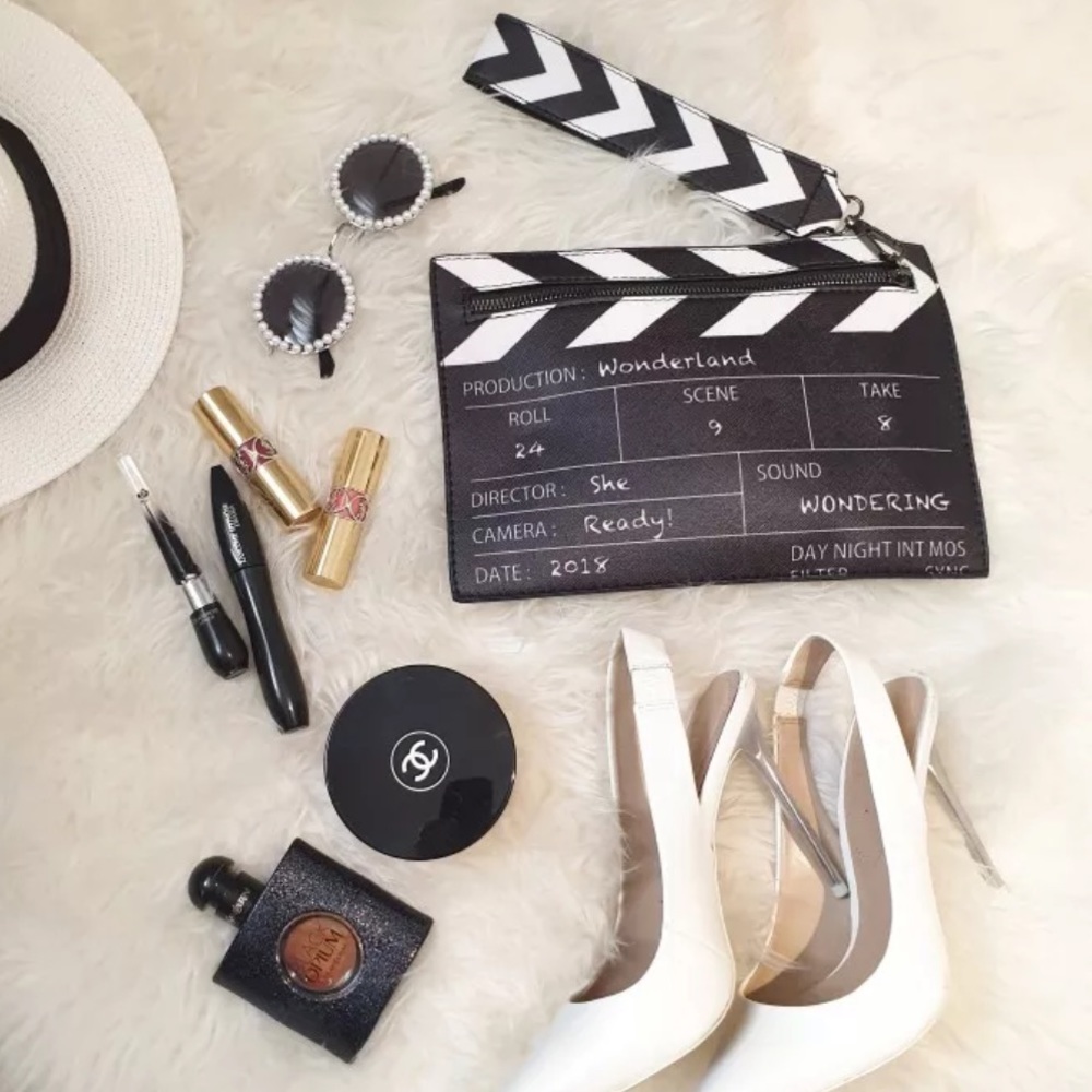 Movie Clapboard Design Clutch/Crossbody Bag